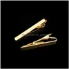 Tie clips eenvoudige metalen sier gouden clip voor mannen bruiloft stroptie clasp gentleman bar praktische pin pin cadeau drop levering manchetjes manchet dh6vy