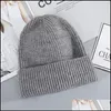 Beanie/Skull Caps Casual Womens Beanie Hat Warm Autumn Women Knit Cap For Girls Spring Hats Female Street Drop Delivery Fashion Acce Otfwd