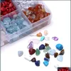 Autres perles de pierres précieuses Irregar Natural Stone Crystal Energy avec boîte de rangement pour la fabrication de bijoux Diy 15 couleurs D825L Drop Delivery Dh4Wa