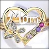 With Side Stones Jewelry Loving Ring Mothers Day Gift Mom Rings Female 3668 Q2 Drop Delivery Dhlyn