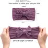 Haaraccessoires Braid Nylon Bow -hoofdbanden voor kinderen Kabel Gebreide Vaste kleur Brede baby tulband Girls Haarband 32 kleuren