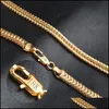 Bracelet Necklace Luxury 6Mm 18K Gold Plated Snake Rope Chains Bangle Bracelets For Women Men Fashion Jewelry Set Accessories Gift Otxok