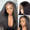 Nxy Lace Wigs Kinky Straight t Part 200% Density Brazilian Remy Human Hair 30 32 Inch Cheap Pre Plucked Yaki for Black Women 230106