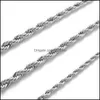 Ketten 925 Sterling Silber 2mm M Twisted Rope Chain Halsketten für Frauen Männer Modeschmuck 16 18 20 22 24 26 28 30 Zoll Drop Delive Otmke