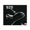 SLAPPEN HAKEN 925 Sterling Sier Earring bevindingen Viswire sieraden DIY Draad Haak Fit oorbellen voor het maken van BK -kavels Drop Delivery C OTX7S