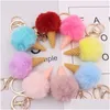 Party Favor Plush Ice Cream Key Ring Soft Ball Keychains Keys Holder Lage Bags Pendant Gift Toys Birthday Supply 1 8Tz H1 Drop Deliv Dhgci