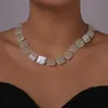 Hänghalsband högkvalitativ unik full fyrkantig barock pärlchoker halsband för kvinnor bröllop brud elegant kort klavikelkedja hals j