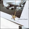 Pendant Necklaces Fashion Cowrie Shell Necklace For Women Gold Chain Conch Starfish Summer Beach Charm Valentines Day Jewelry Drop D Dhlji