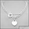 Collane con ciondolo Pendenti Design di gioielli Collana da donna stile Sier Tf Catena S925 Sterling Chiave Cuore Amore Uovo Fascino di marca Nec H09195L