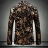 Trajes de Hombre Blazers Veston Costume Homme Gold Printed Mens 5XL Plus Size Luxury Floral Blazer Party Dress Blanco Hombre