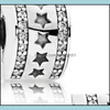Серебряные браслет чары стопора бусинки звезды кристалегант бусинки замки европейские браслеты из брака европейские украшения DIY 3341 T2 Drop Delivery DHVD9
