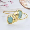 Bangle Guaiguai Jewelry Natural Green Amazonite Gold Color Praceletbangle LARS22