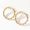 Boucles d'oreilles créoles Huggie mode fil métallique exagéré grand cercle femmes abstraites simples pour dames européennes et américaines G30