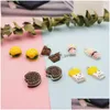 Charms 10st DIY HESIN Popcorn Chocolate Hamburger Kawaii 3D Simated Food Pendants Craft Decoration Jewelry Earring Accessory Drop D Dhuoa