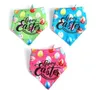 Dog Apparel Easter Bandana Medium Large Dogs Triangle Bibs With Eggs And Star Printing Kerchief SN4135