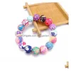 Perline Fimo Stampa Catene Bracciali Per Le Donne 814 Mm Fiore Morbido Y Perline Wrap Bangle Moda Fatti A Mano Gioielli Fai Da Te Drop Delivery Dh8Lg