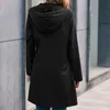 Trench feminina casacos outono casual manga longa com capuz de capuz médio casaco de moda feminino feminino windbreaker primavera plus sizey