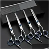 Dog Grooming Stainless Steel Dogs Scissors Cat Hair Thinning Straight Curved Shear Comb Pet Barber Cutting Tool Jk2012Kd Drop Delive Dh0Ig