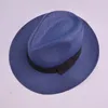 قبعات واسعة الحافة النساء رجال القش قبعة الصيف شاطئ شرق الشمس بنما موسيقى الجاز للجنسين فيدورا قبعة مع شريط أسود