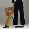 Women's Pants & Capris MEVGO 2023 Autumn Slim Tight Brown Flare High Waist Corduroy Warm Flexible Winter Casual Trouser Female Fashion HD235