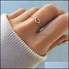 Anel de amor em forma de coração minimalista para mulheres, boa amiga Gold Gold Gold Gold Gold Finger Knuckles Tamanho 511 Drop Deliver DHPXA