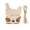 Feestdecoratie DHS 10 stks DIY Wood Easter Ei Chick hanger Craft Creative Wooden Artware Festival Gunsten Supplies Ornament Drop de Dhune