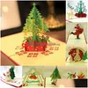 Gratulationskort 1st 3D Up Card God Julträd semester Creative Gift Decoration1 Drop Delivery Home Garden Festive Party Supplie DHTMR