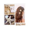 Hair Clips Barrettes Fashion Jewelry Starfish Barrette Womens Natural Hairpin Side Clip Duck Beak Drop Delivery Hairjewelry Dho5S