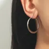 Hoop Earrings Fashion Gold Color Oversize For Women Wide Big Metal Round Circle Statement Vintage Piercing Jewelry Gift & Huggie