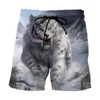 Heren shorts 2023 Men Summer Paren 3D Print Swim Animal Tiger Casual Holiday Swimming Beach Mens Clothing Board