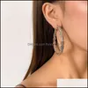 Hoop Huggie Women Smooth Spiral Circle Ring Earring Hollow Large Round Business Ear Drop Female Dinner Dress Earrings smycken acce dhxi3