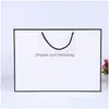 Gift Wrap White Card Kraft Paper Bag Mti Size Garment/Clothing Shop With Handle Wedding Party Drop Delivery Home Garden Festive Supp Dhpfn