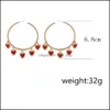 Dangle Chandelier Arrivals Fashion Large Circle Earrings Enamel Heart Tassel For Women Hoop Party Jewelry Wholesale Drop Delivery Dhy9V