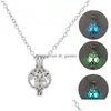 Pendant Necklaces Glow In The Dark Star Tree Of Life Dragon Love Owl Key Pegasus Open Cage Lockets Chain For Women Fashion Jewelry D Dhbk5