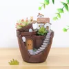 Planters POTS Farm House Flowerpot Fairy Garden Planter Pot Succulent Plant Home Decoration Desktop Flower Ornament