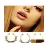 Nose Rings Studs 100Pcs/Lot Crystal Fake Septum Piercing Clip On Body Jewelry Faux Hoop Ladies For Women Fashion Drop Delivery Oth27