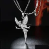 Подвесные ожерелья заявление Neclaces Dancing Angel Girl Girl Long Weater Emale Emale Maxi Dance Fairy Colles Inlading Crystal милый еврей DHFLQ