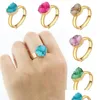 Bandringe Mode Naturstein Geometrische Druzy Drusy Quarz Böhmische Goldfarbe Einstellbar Für Frauen Schmuck Geschenk Drop Lieferung Rin Dh5Vn