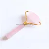 Arts And Crafts Single Head Face Roller Natural Powder Crystal Jade Rollers Delicate Compact Masr Gua Sha Beauty Good 15Ym E2 Drop D Dhywp