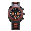 손목 시계 relojes Hombre Bobo Bird Wood Watch Men Stopwatch 크로노 그래프 쇼 날짜 나무 쿼츠 손목 시계 커스텀 로고 Dropshipppingwrist