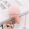 Party Favor Plush Ice Cream Key Ring Soft Ball Keychains Keys Holder Lage Bags Pendant Gift Toys Birthday Supply 1 8Tz H1 Drop Deliv Dhgci