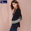 Women's Suits & Blazers Vangull Spring Clothing Plus Size Long Sleeve Sequins Slim Casual Female Blazer Coats Single Button Short Tops