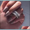 Pierścienie ślubne Przyjazd luksusowa biżuteria 925 Sterling Sier fl księżniczka cięta biała topaz cZ diament Pierścień dla kobiet prezent 189 Dhmiy