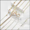 Łańcuch link Bohemian Gold Tassel Link Bracelet dla kobiet Boho Biżuteria Geometryczna liście koraliki warstwowe ręce Bransoletka Bk Who dhuqa