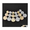 Charms 20Pcs/Lot Stainless Steel Pendants Embossing Charm Diy Earrings Bracelet For Jewelry Making Accessories Drop Delivery Finding Dhpfv