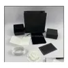 Pudełka biżuterii Opakowanie Wyświetlacz CH Camellia Prezent i sprzedaż detaliczna czarna kraft pakowanie bransoletki naszyjnik