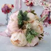 Fiori da sposa Mazzi da sposa a cascata De Mariage Rose Orchidea Fiore di seta artificiale Bouquet fatto a mano