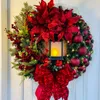 Flores decorativas grinaldas Simulação Wrinalh Christmas Front Door com nó de Ação de Graças de Ação de Graças de Ação de Graças