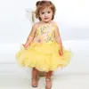 Girl Dresses Girl's Flower Girls' With Rhinestone Handmade Flowers Toddler Pageant Party Gowns Ruffles Organza Short Birthday Special Dress