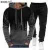 Mens Tracksuits Men Tracksuit sets Fleece Two Piece Hooded Pullover Sweatpants Sportkläder 4xlconJuntos Masculinos 230114